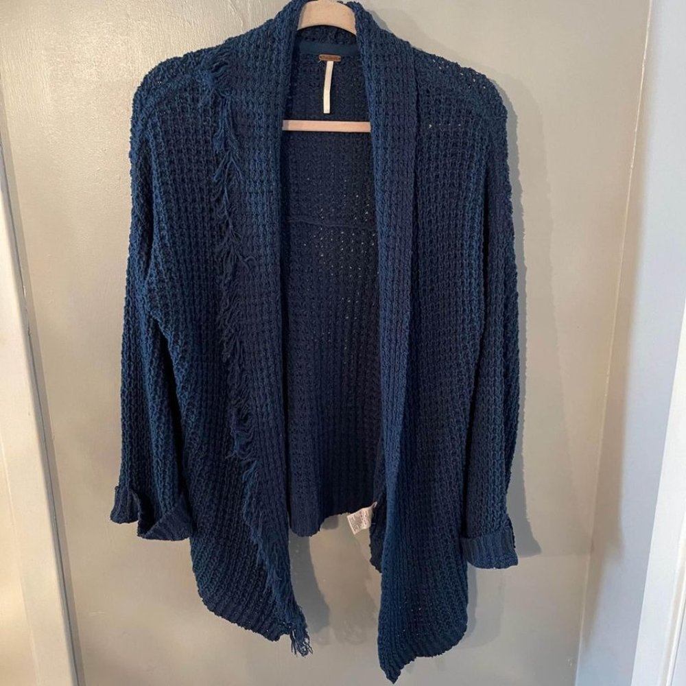 Free People Blue Cardigan Sweater Size Large